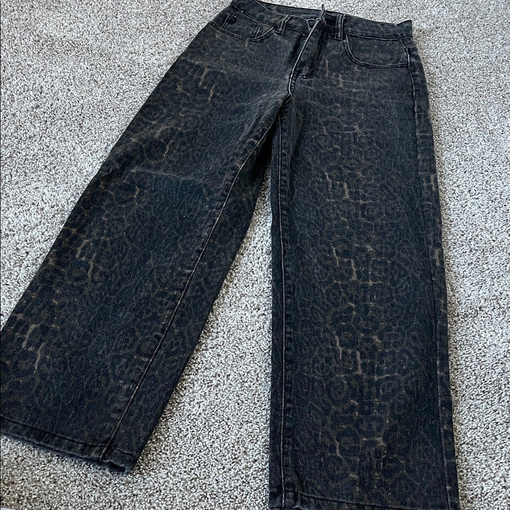 Stylish Black Patterned Women's Jeans
